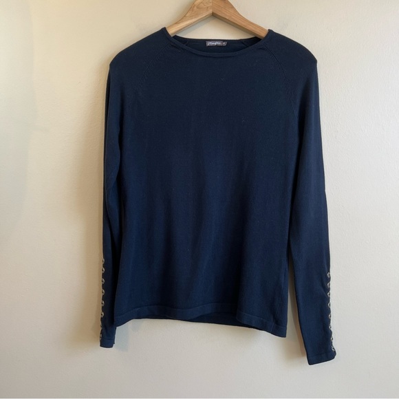 J. McLaughlin Sweaters - J. MCLAUGHLIN Black Sweater Long Sleeve with Enameled Buttons size XS